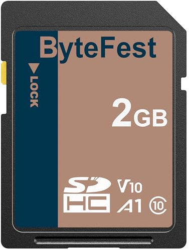 ByteFest SD Card 2GB SDHC Flash Memory Card - Class 10, U1, V10, SD Cards for Cameras