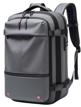 PGSLPH Airbag Rucksack Mit Vakuumsystem, 60l Expandierbar Backpack Mit Vakuum Kompression (Grau)