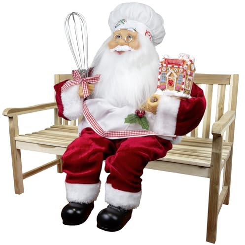 Christmas Paradise Sitzender Weihnachtsmann 45cm Deko-Figur Kantenhocker Santa Nikolaus (Nicolas)
