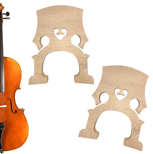 Maple Cello Bridge 4/4 Bridge Bridge Replacement Parts for Instrument Cello Accessories (Two-Pack)