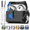 Compatible with Airpods 4 Case Cover for Women Men, Unique Security Lock Cases for Airpods 4th Generation Case 2024 with Cleaning Kit and Keychain Front LED Visible Black