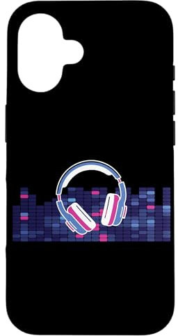 Custodia per iPhone 16 Cuffie per artisti, DJ, controllo audio lampeggiante a LED