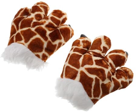 TOYANDONA Kuschelige Giraffen-krallenhandschuhe Für Junge Mädchen Weiche Winter-handschuhe Für Fantasievolles Rollenspiel Warmes Plüschmaterial Für Theater Halloween Und Kostümspaß