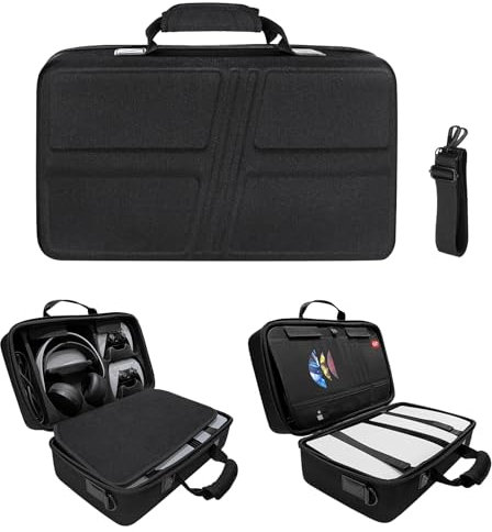 Bolsa de transporte a prueba de golpes para PS5 pro, Bolsa de hombro Funda de viaje protectora portátil para accesorios de mando de consola