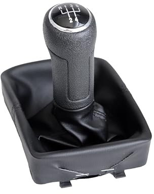Origen Pomo + Fuelle de Cambio de Marcha Específico para Volkswagen Polo (2004-2009) para 5/6 Velocidades, para el Remplazo del Pomo más Fuelle Original