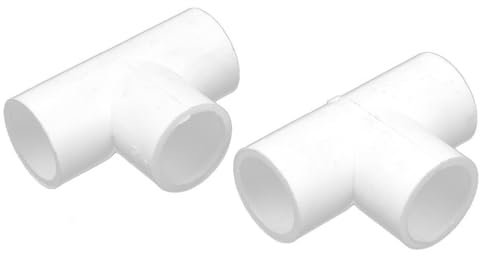 TOP-VIGOR Lot De 2 Raccords En T PVC 20mm, Jonction À 3 Voies Pour Tuyauterie D'Arrosage, Connexion Robuste Pour Systèmes D'Irrigation, DIY Et Plomberie, Blanc