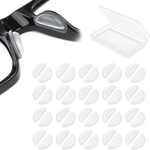 Qufiiry 20 Paare Plaquettes Lunettes Autocollantes, Plaquettes de Nez Adhésif, Coussinet Lunettes Nezv, Antidérapants Coussinets de Nez à Lunettes en Silicone, pour aux Lunettes de Soleil, Lunettes