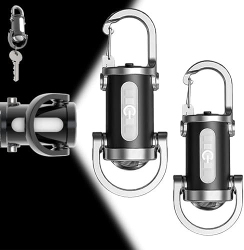 2 in 1 Flashlight and Power Bank, Mini Keychain Flashlight, 1200lm Super Bright Mini Keychain Flashlight Waterproof, Lumilink Torch, Ultra-Bright LED & 3 Modes for Outdoor, Camping, Hiking(BlackX2)