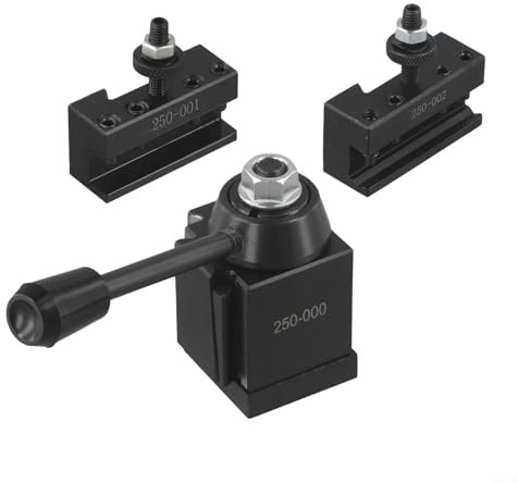 Aprilsunnyzone 3-Piece OXAWedge Type Tool Post Set for Lathe, Quick Change Turning Facing Holder Kit, Steel Construction with Smooth Precise Operation