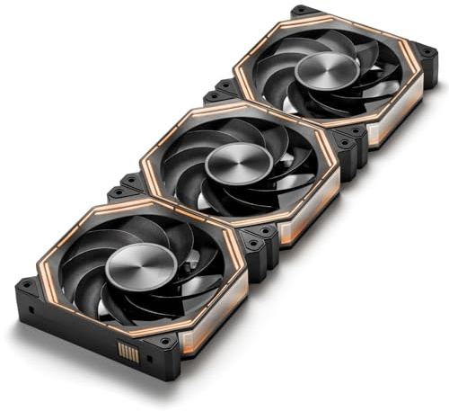 darkFlash INF34 Ventilador de carcasa de PC de 120 mm, cadena de margarita, refrigeración de hasta 2000 rpm, PWM de 4 pines, ventilador de computadora de refrigeración de CPU ARGB, paquete de 3