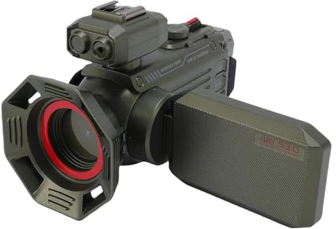Sxhlseller 4K Camcorder Ultra HD 50x Zoom Auto Focus Digitale Videokamera mit 3-Zoll-Farbbildschirm, Integriertes WLAN für die Tägliche (Green)