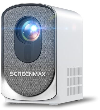 Mini Projecteur Portable SCREENMAX C7 WiFi 6 Bi-Bluetooth, 1080P Supporté Mini Videoprojecteur Focus Electronique, Home Cinema Projecteur Portable Compatible avec iPhone/Android/Laptop/TV Stick