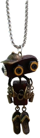 Stxdynjy Robot Pendant Necklace for Girls and Boys Fashion Accessory, Bronze