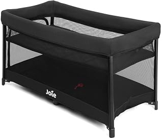 Joie – Amigo 120 – Lit d’appoint et de Voyage – Ouverture Latérale – De la Naissance à 15 kg, Matelas Confortable, Pliage Ultra Rapide et Simple, Sac de Transport Inclus – Coloris Shale