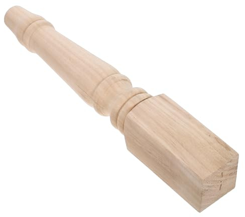BAZEITFLOW Pied de Table Rustique en Bois Massif Non Peint, Diamètre 6 Cm X Hauteur 43 Cm, Jambe en Bois Tourné pour Pieds de Bureau, Table à Manger, la Cuisine et Meuble DIY, Support Stable