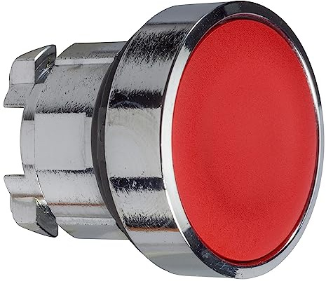 Schneider Electric ZB4BH04 Pushbutton Head, Pb Head Flush Red P/Push