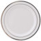 MOZAIK 20 White Silver Rim Plastic Cake Plates 15cm