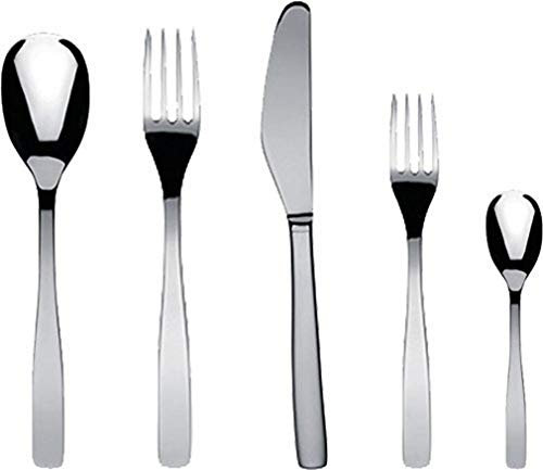 Alessi 5-Piece Monobloc Knife/ Fork/ Spoon Set, Silver