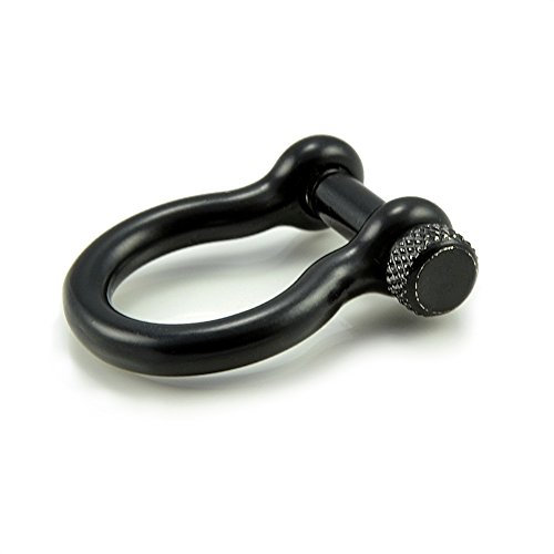 Ganzoo Set di 3 grilli in acciaio, 30 mm x 25 mm, con tappo a vite di alta qualità, forma Omega – per bracciali paracord, cordini, cinture, collari, cinture, ecc., colore: nero, taglia M