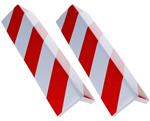 Rovtop 2 Unidades 40 * 15 Paragolpes Protector para La Puerta de Coche Columnas Parking Protector Puerta Garaje Esquina Parking Adhesivo Al Apagar-Rojo+Blanco