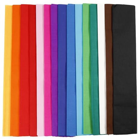 Papier crêpe, l: 50 cm, L: 2,5 m, couleurs asst, replié, 15 rot. Blanc