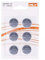 REY Pack de 6 Pilas CR2025 3V Alcalinas, Tipo Botón de Litio en Blister