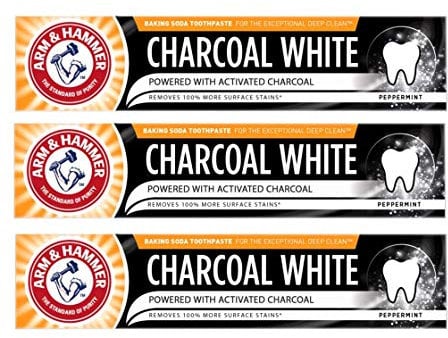 Holzkohle Zahnpaste, 3er-Pack
