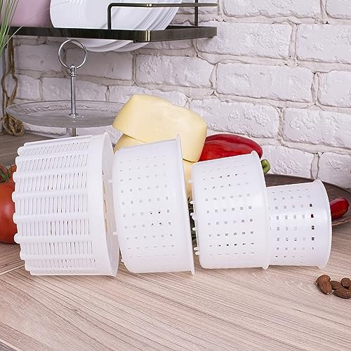 QG group Set of 4 various Cheese making Molds 0.25+0.5+0.7+1.2 kg | Cheesemaking from Cow and Goat Milk. Cheese making supplies