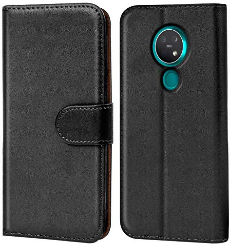 Verco Coque pour Nokia 7.2, Housse Portefeuille pour Nokia 7.2 Etui en Cuir Synthétique Fonction Stand Case, Noir