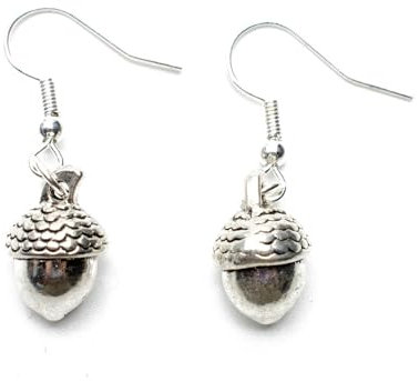 Miniblings Eichel Ohrringe - Handmade Modeschmuck I Haselnüsse Nuss Nüsse Eicheln Eiche Wald Natur silber - Ohrhänger Ohrschmuck