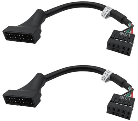 iYueMps 2pcs 12cm USB 3.0 19 Pin Male to USB 2.0 9 Pin Female Connector Cable Cord(USB3.0 Male to USB2.0 Female Cable)