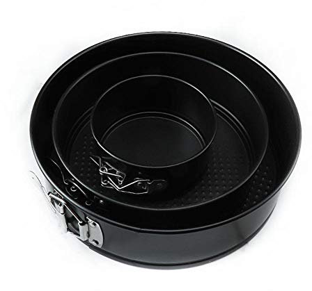 3 Piece Nonstick Round Cake Tins Leakproof Baking Pan，Nonstick Carbon Steel Nesting Cake Pan ，(4/7/9)