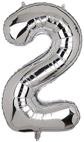 100 CM Riesen Silber Zahl 2 Folienballon Luftballon Folien Mylar Groß MäDchen Helium Luftballons Geburtstag Party Deko Lieferungen Baby XXL