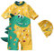 FAIRYRAIN Baby Kinder Junge Einteiliger Karikatur Dinosaurier Kurzärmel Kleidung UV-Schutz 50 Badeanzug mit Sonnenhut Schwimmanzug Schwimmbekleidung XL