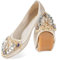 MACHSWON Women Ballet Flats Butterfly Rhinestones Wedding Ballerina Shoes Foldable Sparkly Comfort Slip on Flat Shoes Dress Flats for Women(Gold 6, Size 7)