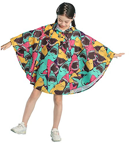Cape Pluie Enfant Garcon Coupe Vent Fille Poncho Impermeable Fille Squalo S/1-3ans