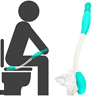 Essuie Fesse Aide aux Toilettes,Outils d'aide à Toilette Ustensile de Toilette Poignée pour Inférieurs Essuie-Glace Confortable à Longue Portée s'étend Poignées Papier Toilette