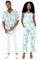 Passendes Paar Hawaii Luau Hemd oder V-Ausschnitt Jumpsuit mit Taschen in Pacific Palm Creme, Women Pacific Palm Cream, Mittel
