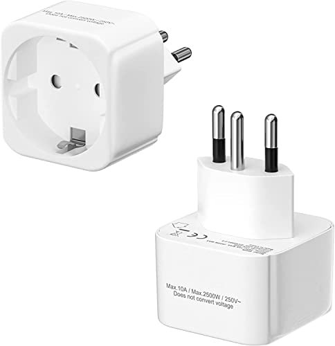 EU Schweiz Stecker, Reiseadapter Schweiz, 2 Stücke EU auf Schweiz Reisestecker, 250V/10A, 2500W, Adapter Schweiz Stecker, Typ J, für Schweiz, Jordanien, Lichtenstein