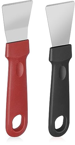 Grevosea Lot de 2 grattoirs pour le nettoyage, grattoirs pour four, cuisinières, plaques à induction, congélateur, super grattoir en acier inoxydable pour nettoyage de cuisine 15,3 x 3,4 cm