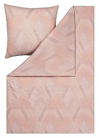 ESTELLA Mako Interlock Jersey Bettwäsche Quinn Altrosa 1 Bettbezug 155 x 220 cm + 1 Kissenbezug 80 x 80 cm