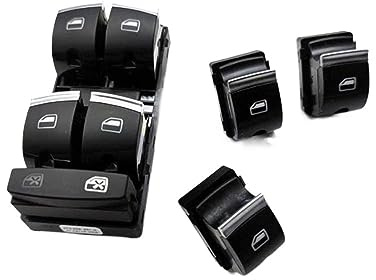 Power Fensterheber Schalter Für Audi A3 8P A6 C6 RS6 Q7 Fenster Master Fahrer Control Schalter Taste Chrom 4F 0 959 851 F 4F0959851F 4F0959855B 4F 0 959 855 B Fensterheberschalter ( Color : 1 Set )