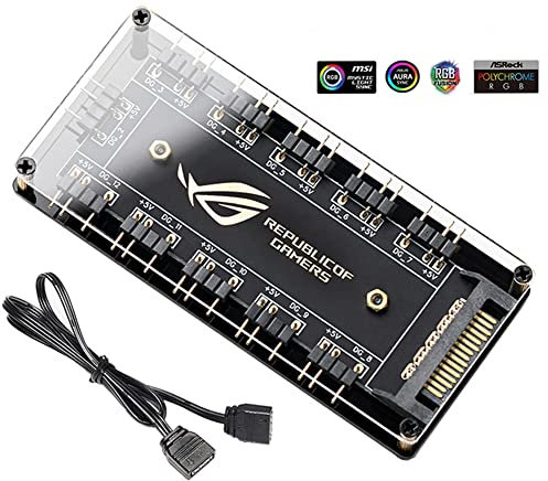 5V 3 pin ARGB RGBW Cavo per AURA SYNC RGB 10 Hub Splitter SATA Cavo di estensione di alimentazione Adattatore Striscia di luce LED PC RGB Fan Cooler, Concentrator