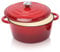 Denmay Enamelled Cast Iron Cookware Set - 7 Piece Dutch Ovens, Pot, Pan, 3 Lid, Dutch Oven Set Baking Bread, Ceramic Non-Stick Coating, Gas/Induction/Oven Compatible Red
