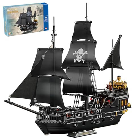 Auspcers Creator Juego de Construcción de Barcos Piratas - Kit de Bloques para Barco, Juguete Micro Bloques (1424 Piezas)