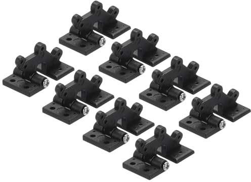 sourcing map Lot de 8 charnières réglables noires de 3,1 x 1,5 cm pour modèles d'avion RC