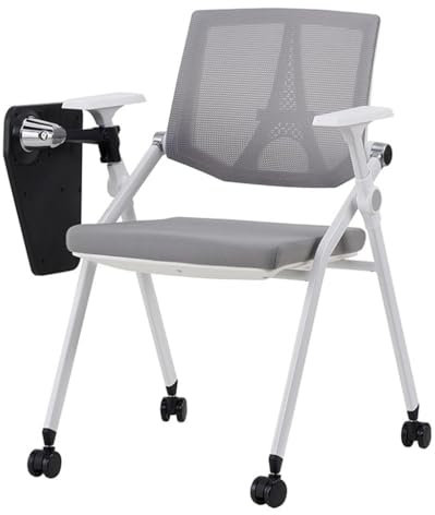Bürostuhl, Ergonomischer Schreibtischstuhl, Netz-Bürostuhl Heimbürostuhl Mit Tisch Drehbarer Computerstuhl Mit Vorwärtsneigung (Color : Grey, S : 50 * 55 * 84cm)