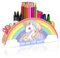 LUKIUP Organiseur de bureau, Licorne Porte-crayon coloré pour, Organisation de salle de classe, Pot à crayons - Convient pour la boîte à crayons pour enfants et l'organisation de salle de classe