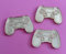 Cupcake-Topper-Anhänger – goldenes Acryl (Gaming-Controller) x 3 Stück