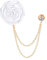 PATIKIL Broche en Forme de Fleur de Rose, Épingle de Revers pour Costumes pour Hommes, Accessoires de Costume, Broches de Marié à mode pour Mariage, Anniversaire, Blanc